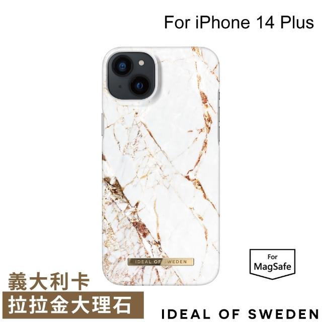 【iDeal Of Sweden】iPhone 14 Plus 6.7吋 北歐時尚瑞典磁吸手機殼-支援MagSafe(義大利卡拉拉金大理石)