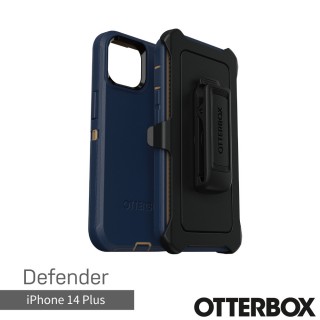 【OtterBox】iPhone 14 Plus 6.7吋 Defender防禦者系列保護殼(藍)