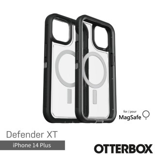 【OtterBox】iPhone 14 Plus 6.7吋 Defender XT防禦者系列保護殼-黑/透(支援MagSafe)