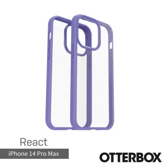 【OtterBox】iPhone 14 Pro Max 6.7吋 React輕透防摔殼(透紫)