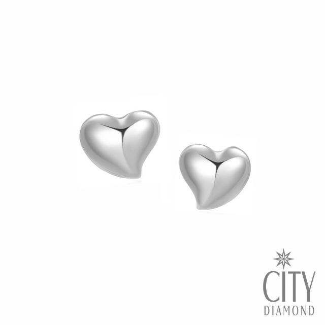 【City Diamond 引雅】日本鉑金立體愛心小貼耳耳環(東京Yuki系列)