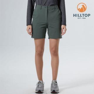 【Hilltop 山頂鳥】Mt.Kumotori 女款吸濕快乾彈性戶外休閒短褲 PS09XF71 綠