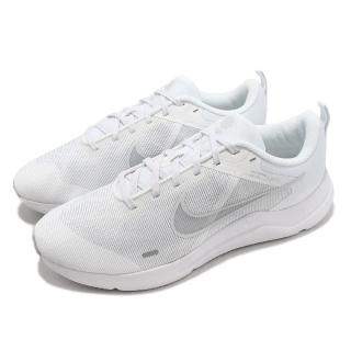 【NIKE 耐吉】慢跑鞋 Downshifter 12 男鞋 白 銀 路跑 基本款 支撐 運動鞋(DD9293-100)
