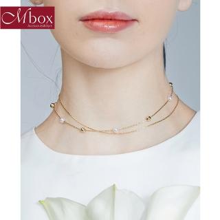 【Mbox】項鍊 久轉之戀 採用人工珍珠+銅法式復古 百搭頸鍊(項鍊)
