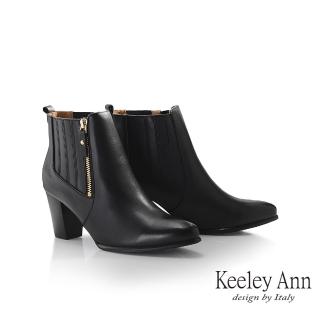 【Keeley Ann】側拉鍊高跟短靴(黑色287008110)