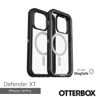 【OtterBox】iPhone 14 Pro 6.1吋 Defender XT防禦者系列保護殼-黑/透(支援MagSafe)