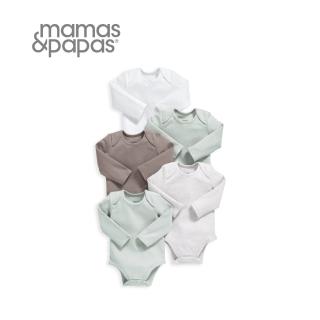 【Mamas & Papas】奶茶摩卡-長袖包屁衣5件組(5種尺寸可選)