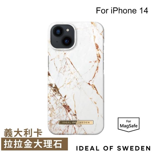 【iDeal Of Sweden】iPhone 14 6.1吋 北歐時尚瑞典磁吸手機殼-支援MagSafe(義大利卡拉拉金大理石)