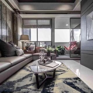 【山德力】斑駁幾何短毛地毯-雅格200x290cm(適用於客廳、起居室空間)