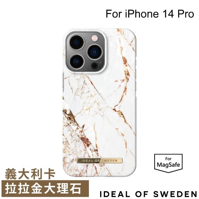 【iDeal Of Sweden】iPhone 14 Pro 6.1吋 北歐時尚瑞典磁吸手機殼-支援MagSafe(義大利卡拉拉金大理石)