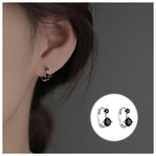【HaNA 梨花】韓國高級感復古調性．黑寶石雙點耳環