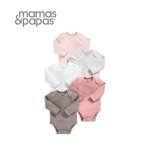 【Mamas & Papas】玫瑰拿鐵-長袖包屁衣5件組(5種尺寸可選)
