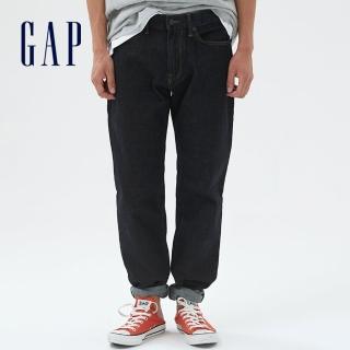 【GAP】男裝 素色直筒牛仔褲-深藍色(942590)