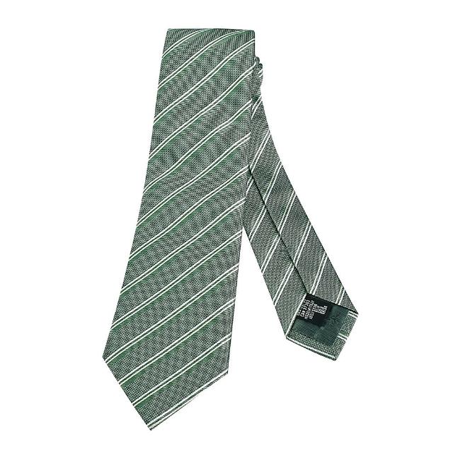 【EMPORIO ARMANI】紳士斜條紋真絲領帶(草綠)