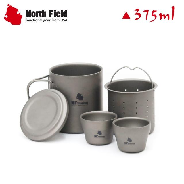 【North Field】純鈦雙層濾網泡茶具組/含2杯/DNDTK0604/登山/露營(悠遊山水)