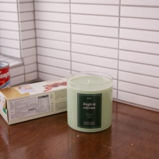 【韓國 PRAY】經典天然大豆蠟燭-柑橘鼠尾草(L/480g/專櫃公司貨)