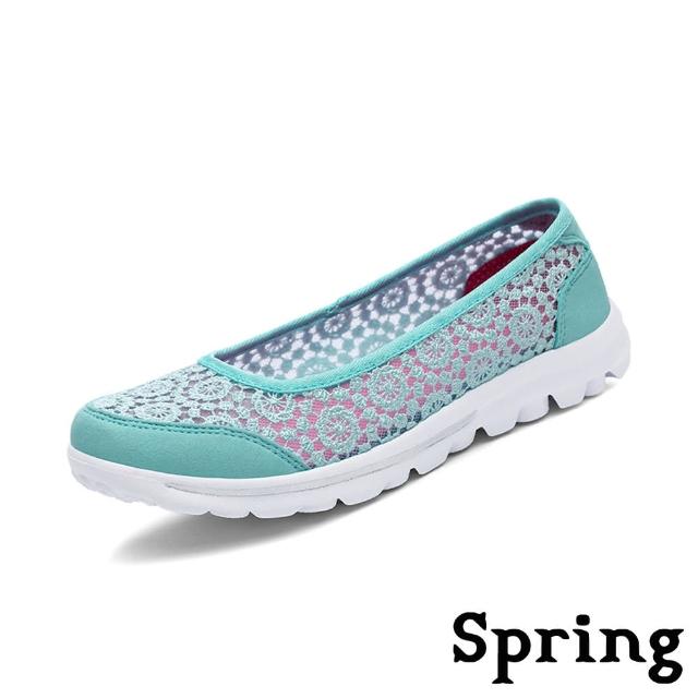 【SPRING】輕量休閒鞋/經典蕾絲娃娃鞋款超輕量休閒鞋(水藍)