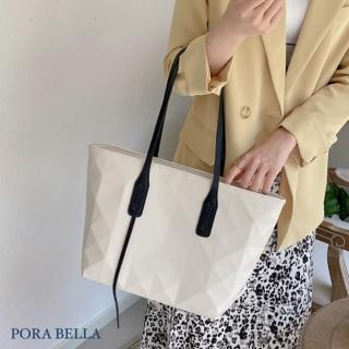 【Porabella】嚴選時尚托特包 新款個性氣質大容量包 菱格幾何托特肩背 通勤族最愛 Tote Bags