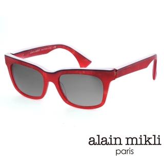 【Alain Mikli】法國時尚週 絢麗拼接撞色風格太陽眼鏡(紅 A5020-D00411)
