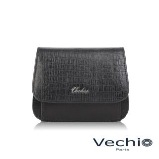 【VECHIO】台灣總代理 達爾文 5卡零錢袋皮夾-黑色(VE046W044BK)