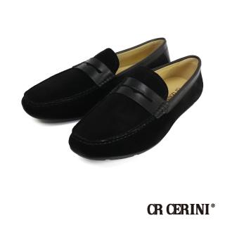 【CR CERINI】典雅麂皮休閒便士樂福鞋 黑色(CR21845-BL)
