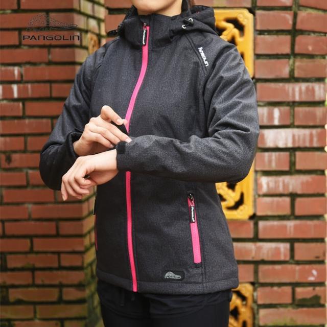 【PANGOLIN】女款加絨軟殼夾克(鎖溫保暖 防風 防水 透濕 透氣 四向彈性)