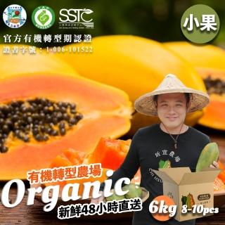 南投埔里紅肉木瓜6公斤x1箱（8-10顆/箱）(有機栽培 產地直送 小果實)