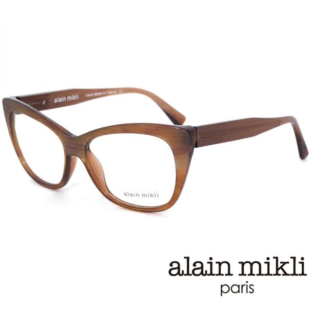 【Alain Mikli】法式鬼才視覺魔法師 設計大貓眼粗框光學眼鏡(琥珀 A01346 B09W)