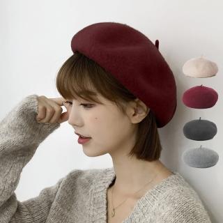 【RH】日系羊毛質感貝雷帽(微彈性設計可更輕易戴上)