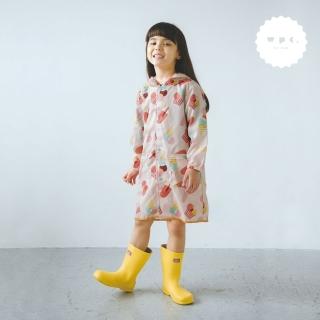 【w.p.c】空氣感兒童雨衣/超輕量防水風衣 附收納袋(冰淇淋派對L)