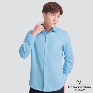 【Emilio Valentino 范倫提諾】嫘縈混紡長袖襯衫(水藍)