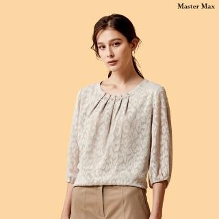 【Master Max】打折領口縫珠優雅款七分袖雪紡上衣(8227001)
