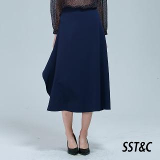 【SST&C 出清２折】深藍色波浪長裙8361809003