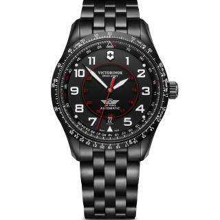 【VICTORINOX 瑞士維氏】Airboss Black Edition 自動上鏈機械三針腕錶(VISA-241974)