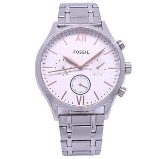 【FOSSIL】FOSSIL 美國最受歡迎頂尖運動時尚三眼造型腕錶-白面-BQ2468M