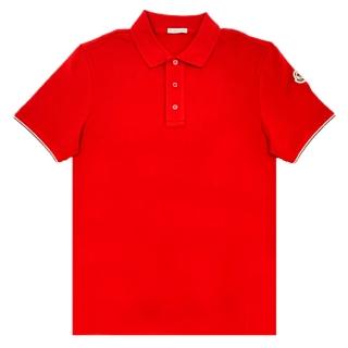 【MONCLER】男款 品牌LOGO 短袖POLO衫-紅色(S號、M號、L號)