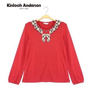 【Kinloch Anderson】甜美圓領格紋荷葉上衣 金安德森女裝(KA0375310 紅)