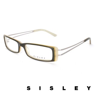 【Sisley 希思黎】法國 Sisley 流線型設計感雙槓鏡腳 光學眼鏡(SY01404 墨綠/銀)