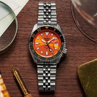 【SEIKO 精工】5 Sports 系列 GMT 兩地時間機械腕錶 指針錶 手錶 禮物 畢業(4R34-00A0U/SSK005K1)