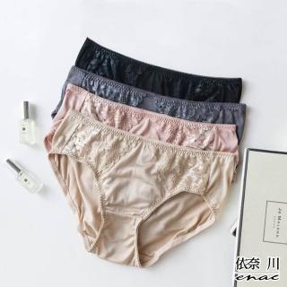 【enac 依奈川】1件組 現貨 浪漫無痕雙透氣層刺繡蕾絲性感內褲