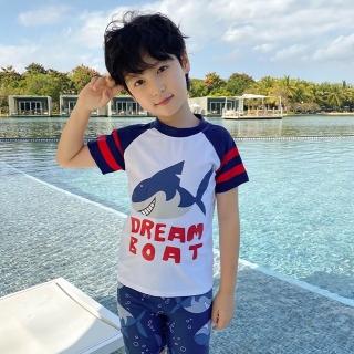【SeasonsBikini】男孩兒童鯊魚短袖泳衣-398(男孩兒童鯊魚短袖泳衣)