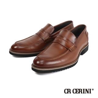 【CR CERINI】真皮潮流雙色底便士樂福鞋 棕色(CR16553-BR)