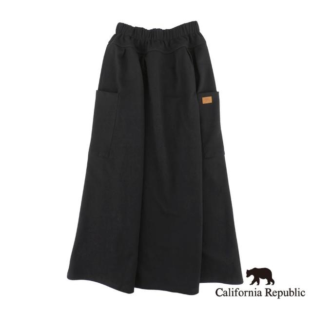 【California Republic】小熊皮標素面黑長裙