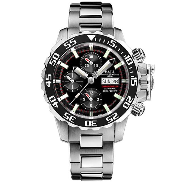 【BALL 波爾】B6_Engineer系列 COSC認證 陶瓷錶圈 600米 計時潛水機械腕錶 母親節 禮物(DC3226A-S4C-BK)