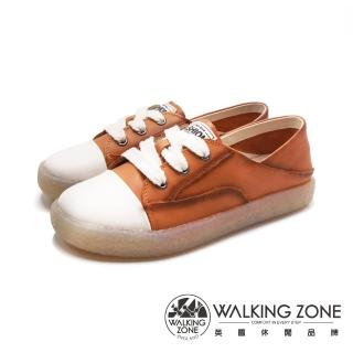 【WALKING ZONE】女 Q彈力 可踩式休閒鞋 女鞋(刷色橘)