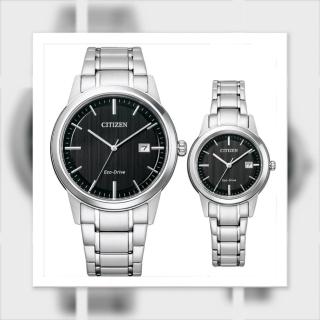 【CITIZEN 星辰】簡約商務 光動能情侶手錶 對錶(AW1231-66E+FE1081-67E)