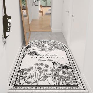 【House Deco 吾所飾室】素描手繪花朵家用地毯120*160cm(輕奢絲圈地墊進門家用地毯)
