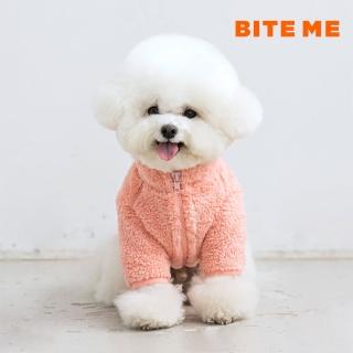 【BITE ME】寵物衣服-毛絨拉鍊外套(淺粉色-XL)