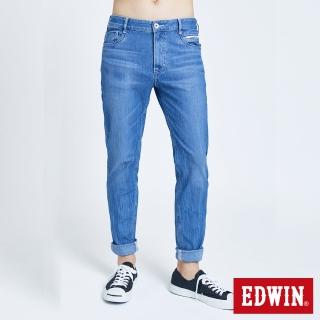 【EDWIN】男裝 加大碼-JERSEYS 迦績 超彈錐形褲(石洗藍)