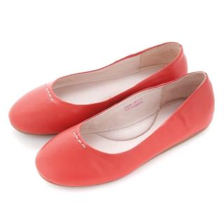 【G.Ms.】軟綿羊皮豆豆底娃娃鞋(紅色)